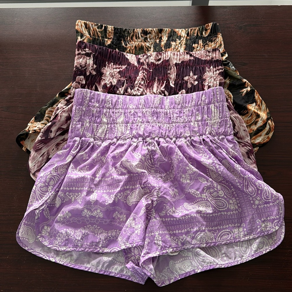 3 Free People Shorts, like BRAND NEW. Mesh pocket. Flattering waistline
